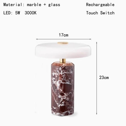 Natural White Marble Table Lamp
