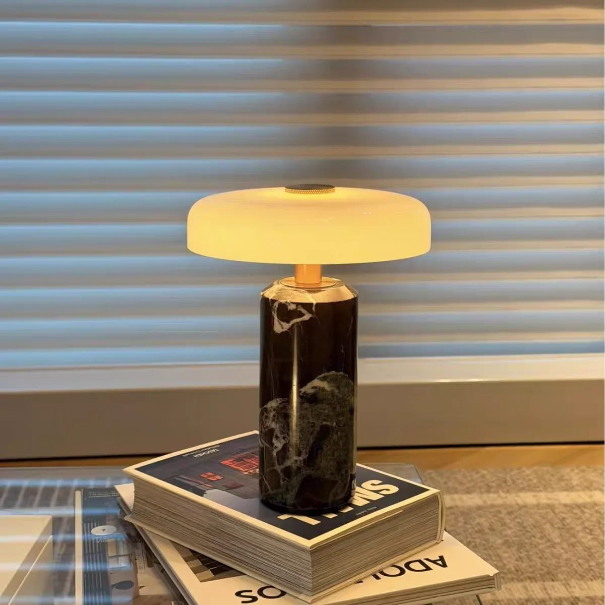 Natural White Marble Table Lamp