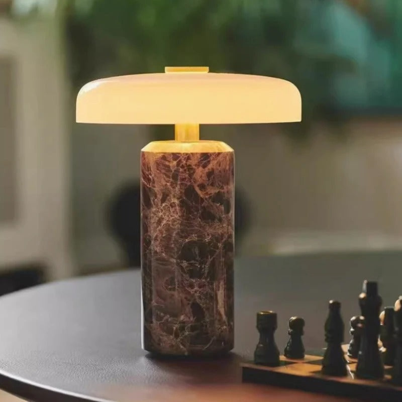 Natural White Marble Table Lamp