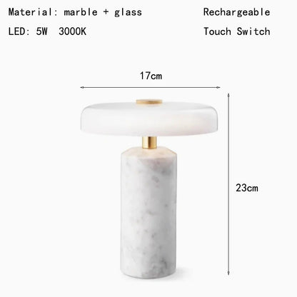 Natural White Marble Table Lamp