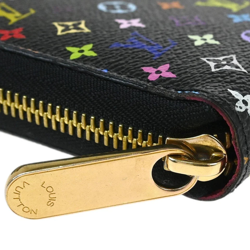 Louis Vuitton Black Multicolor Zippy Wallet