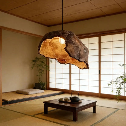 Wabi Sabi Japanese Lotus Flower Pendant Lamp