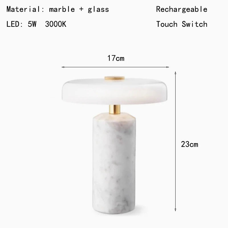 Natural White Marble Table Lamp